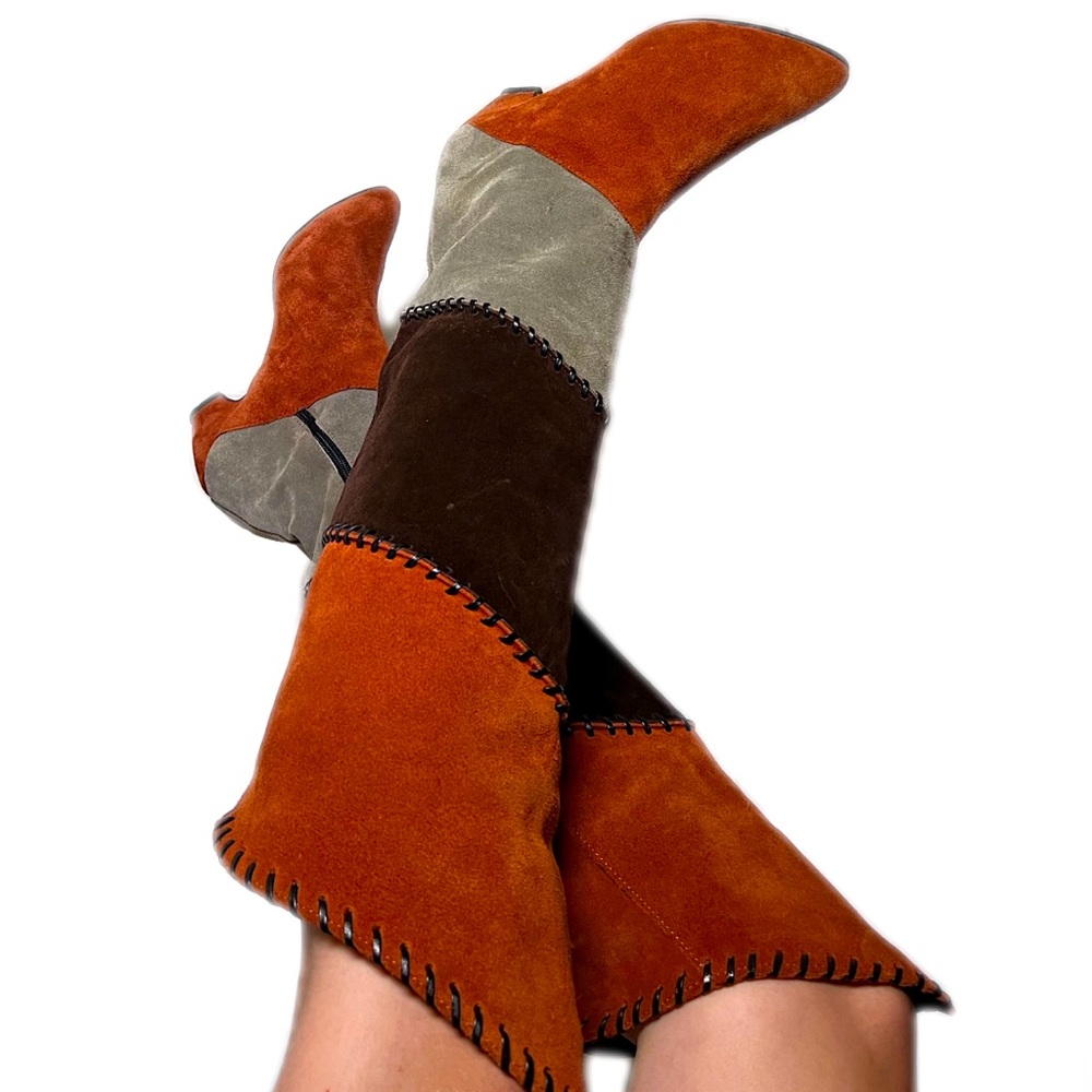 Thigh high suede boots